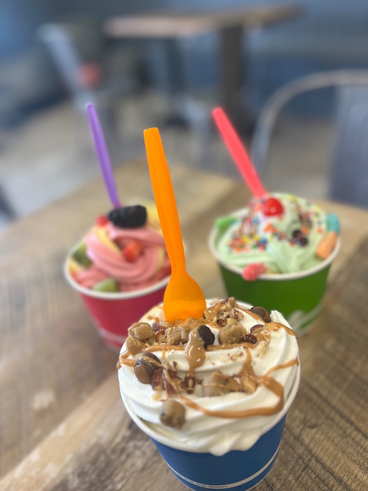 Frozen yogurt ready to enjoy